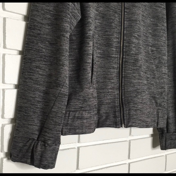 H by Halston | Heathered Grey/Grey Zip-Up Jacket - Picture 3 of 6